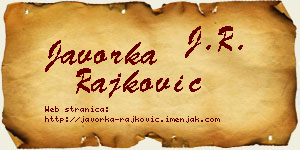 Javorka Rajković vizit kartica